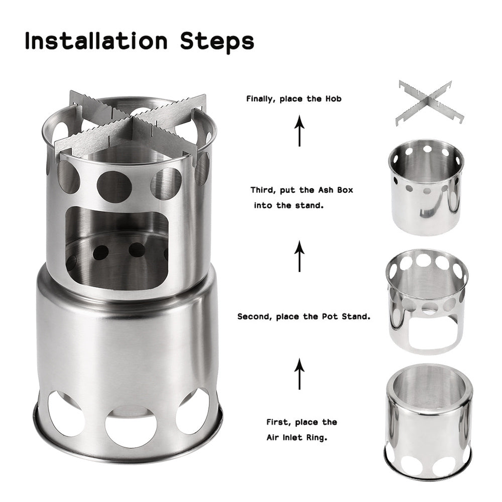 Compact Wood-Fired Stove for the Wild